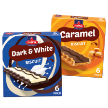 Nora dark & white, caramel- of discobits biscuit